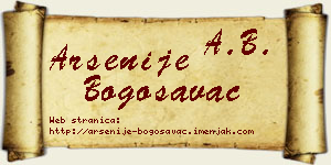 Arsenije Bogosavac vizit kartica